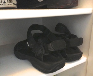 sandals on shelf